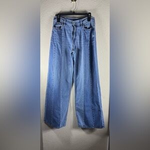 American Eagle Outfitters Light Blue Wide-Leg Jeans